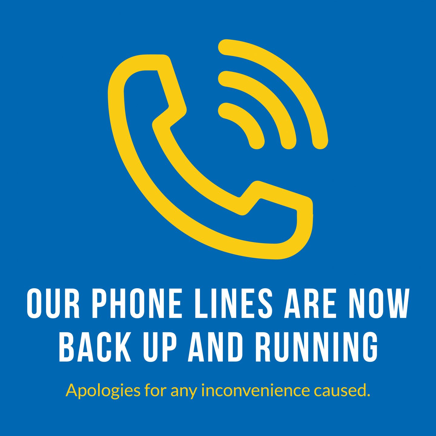 Phone lines back up