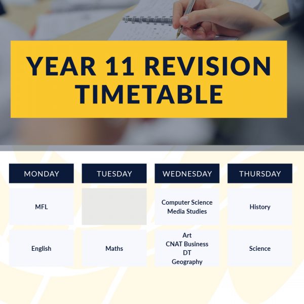Year 11 Revision Timetable 2024 SQ