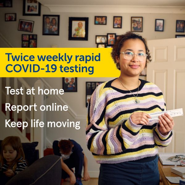 Twice weekly rapid COVID-19 testing Girl